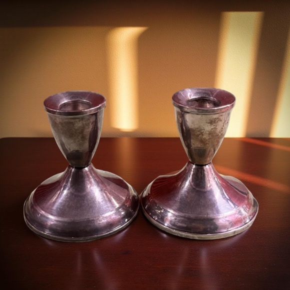 Duchin Creations Sterling Candle Holder / Weighted Candleholders Vintage (Set) - Picture 8 of 9